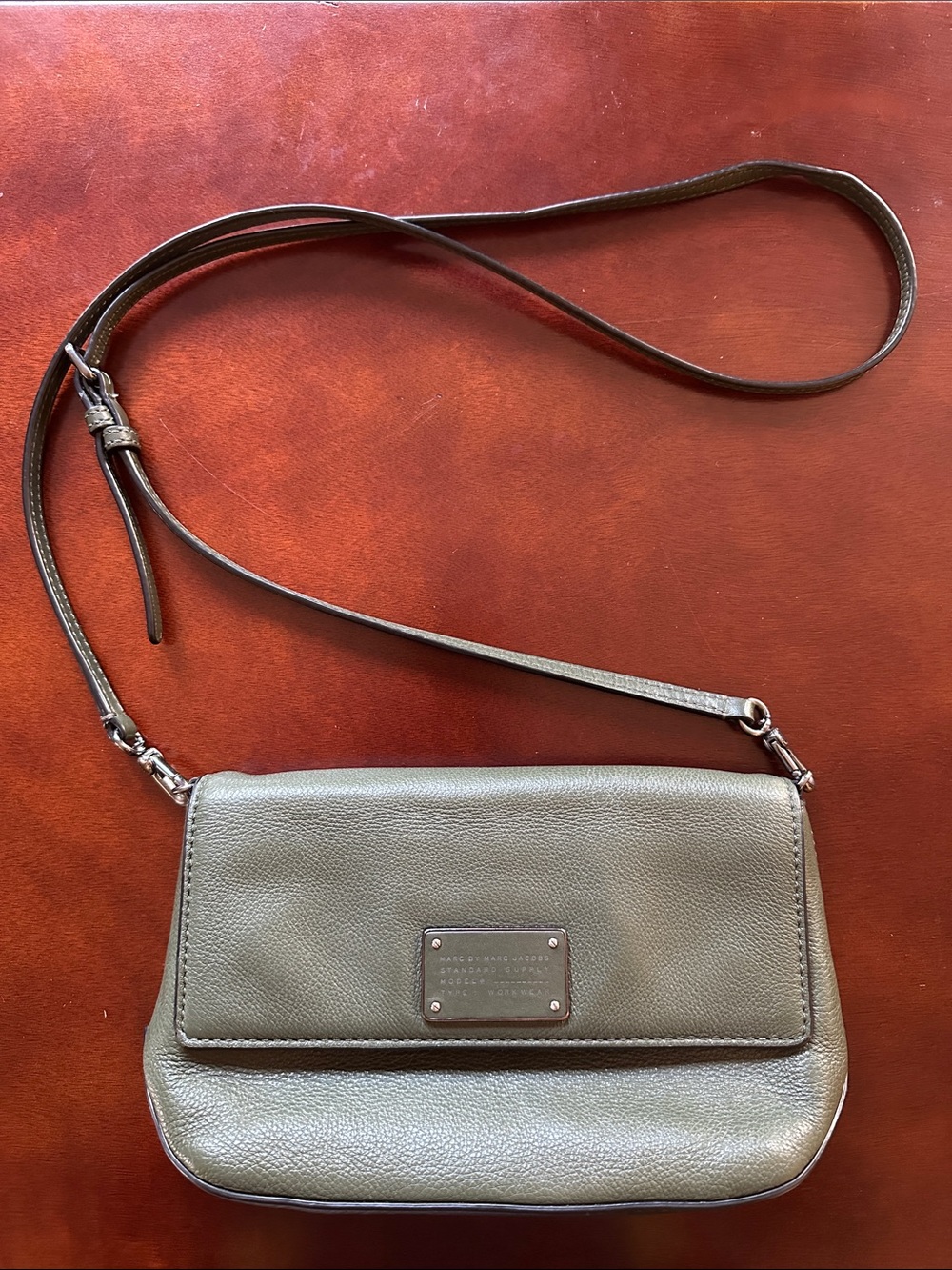 Marc by Marc Jacobs Standard Supply Workwear Leather Crossbody Bag — Olive Green